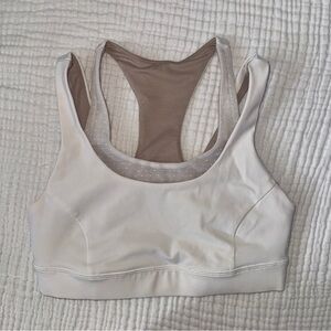 Lululemon White Double Layer Polka Dot Bra